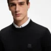 Logo-label sweater in cotton and cashmere