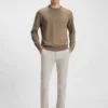 Logo-label sweater in cotton and cashmere