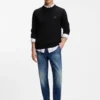 Logo-label sweater in cotton and cashmere