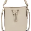 Logo-lettering bucket bag in leather