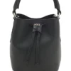 Logo-lettering bucket bag in leather