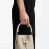 Logo-lettering bucket bag in leather