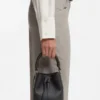 Logo-lettering bucket bag in leather