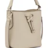 Logo-lettering bucket bag in leather