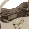 Logo-lettering bucket bag in leather