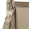 Logo-lettering bucket bag in leather