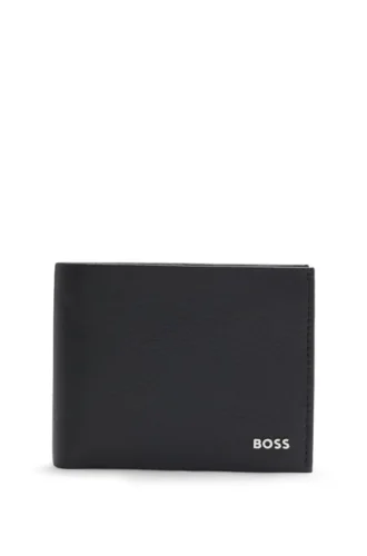 Logo-lettering card holder in Italian leather
