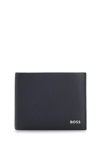 Logo-lettering card holder in Italian leather
