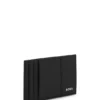 Logo-lettering card holder in leather