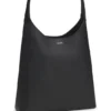 Logo-lettering hobo bag in leather