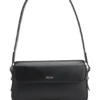 Logo-lettering shoulder bag in faux leather