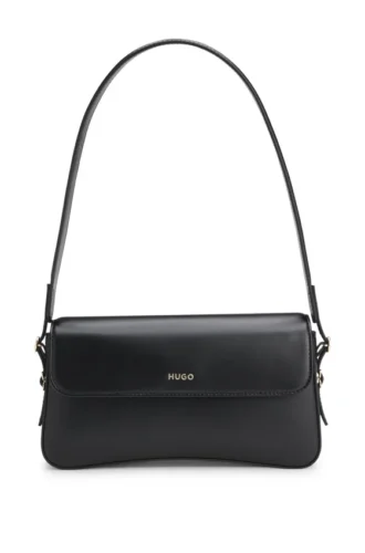 Logo-lettering shoulder bag in faux leather