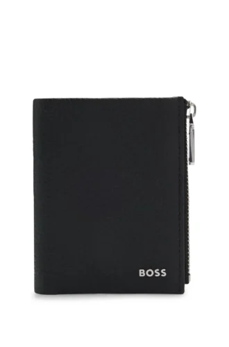 Logo-lettering wallet in grained leather