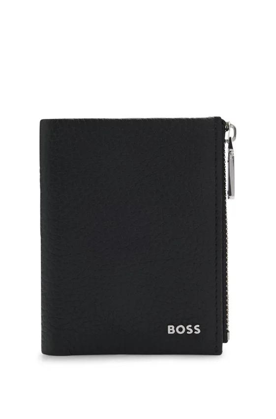 Logo-lettering wallet in grained leather Logo-lettering wallet in grained leather