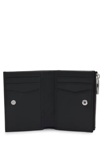 Logo-lettering wallet in grained leather
