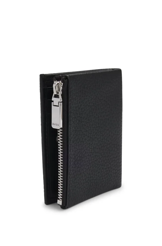 Logo-lettering wallet in grained leather Logo-lettering wallet in grained leather