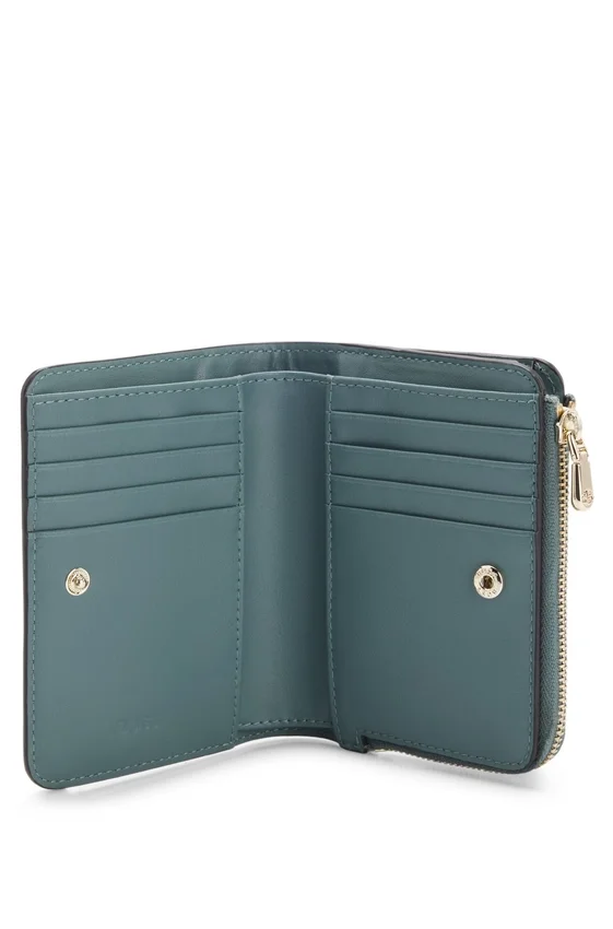 Logo-lettering wallet with zip Logo-lettering wallet with zip
