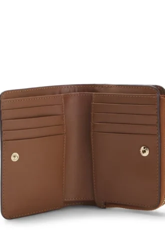 Logo-lettering wallet with zip