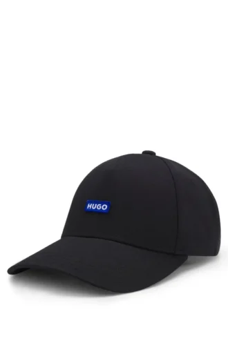 Logo-patch cap in cotton twill