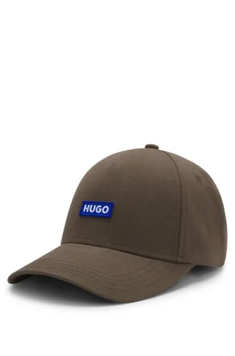 Logo-patch cap in cotton twill