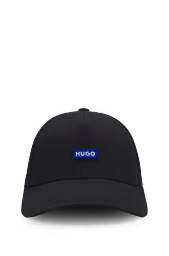 Logo-patch cap in cotton twill