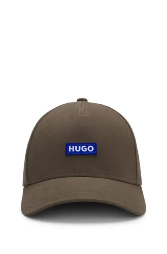 Logo-patch cap in cotton twill