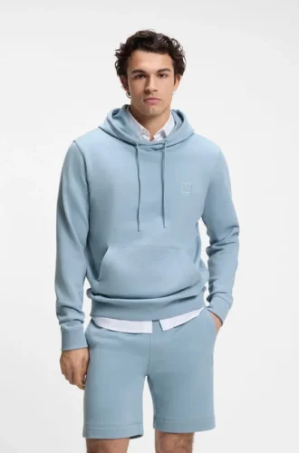 Logo-patch hoodie in cotton terry