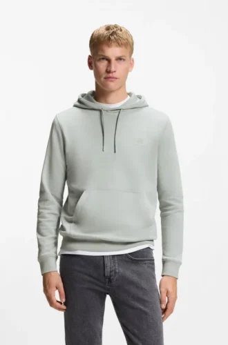 Logo-patch hoodie in cotton terry