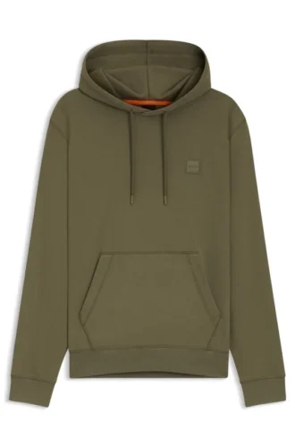 Logo-patch hoodie in cotton terry