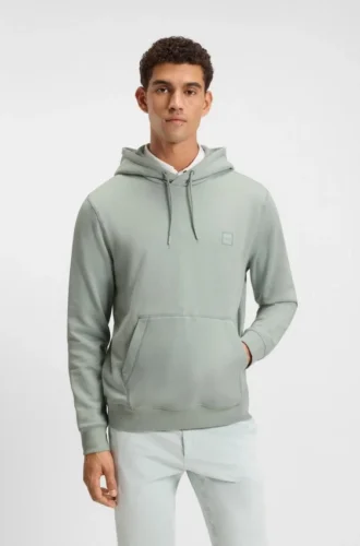 Logo-patch hoodie in cotton terry