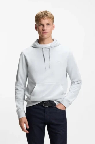 Logo-patch hoodie in cotton terry