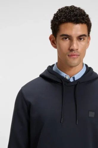 Logo-patch hoodie in cotton terry