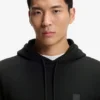 Logo-patch hoodie in cotton terry