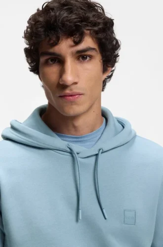 Logo-patch hoodie in cotton terry