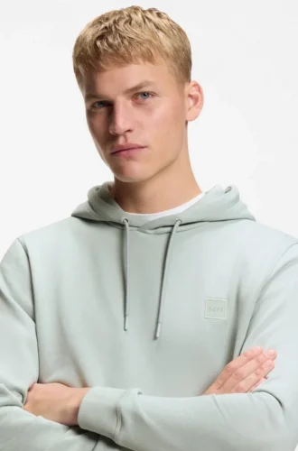 Logo-patch hoodie in cotton terry