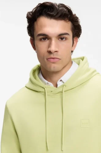 Logo-patch hoodie in cotton terry