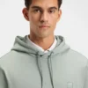 Logo-patch hoodie in cotton terry