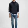 Logo-patch hoodie in cotton terry