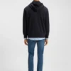 Logo-patch hoodie in cotton terry