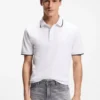 Logo-patch slim-fit polo shirt in stretch cotton