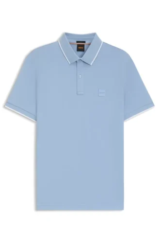 Logo-patch slim-fit polo shirt in stretch cotton