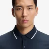 Logo-patch slim-fit polo shirt in stretch cotton