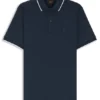 Logo-patch slim-fit polo shirt in stretch cotton
