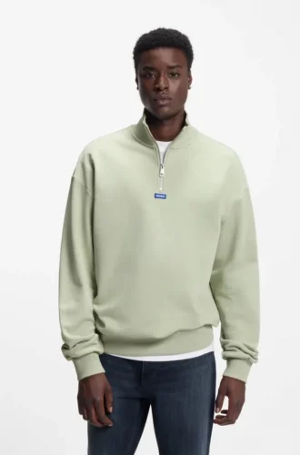 Logo-patch sweatshirt in cotton terry