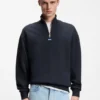 Logo-patch sweatshirt in cotton terry