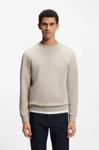 Logo-patch sweatshirt in cotton terry