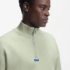 Logo-patch sweatshirt in cotton terry