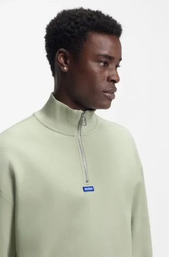 Logo-patch sweatshirt in cotton terry