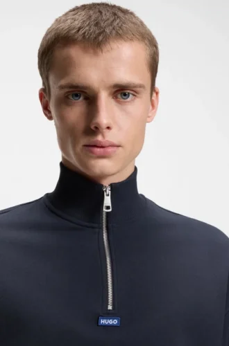 Logo-patch sweatshirt in cotton terry