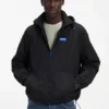 Logo-patch windbreaker with water-repellent finish